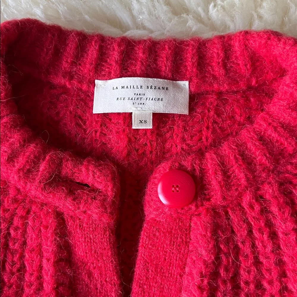 Sezane Emile Cardigan Red - Size XS - Picture 2 of 8